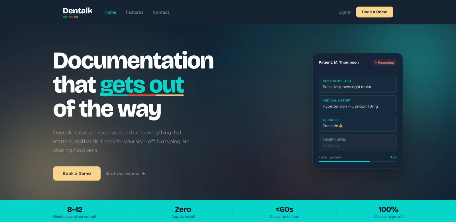 The Dentalk product front-end